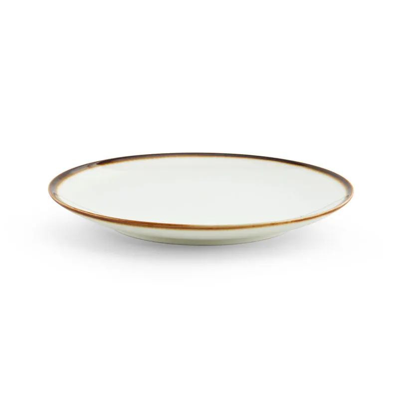 Mikasa 5256179 China Plate, 8" Dia., Round, Coupe Rim, Cream White, Vitrified Porcelain