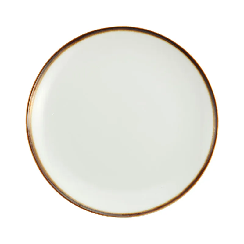 Mikasa 5256179 China Plate, 8" Dia., Round, Coupe Rim, Cream White, Vitrified Porcelain