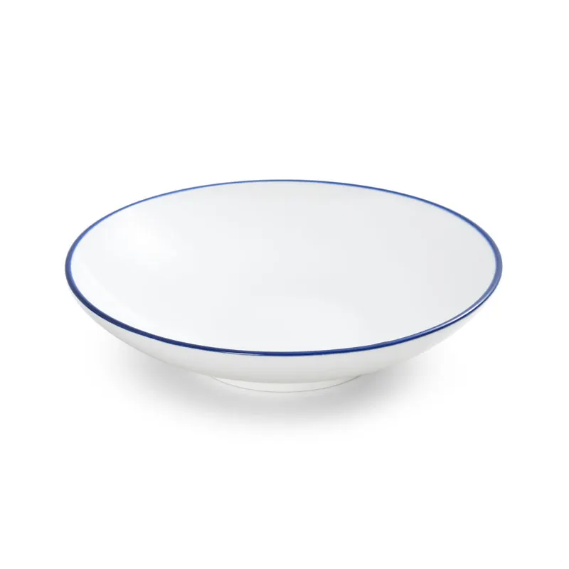 Mikasa 5256505 Bistro Bowl, 9" Dia., 32.11 oz., White/Blue Band, Porcelain, Coupe, Dishwasher Safe