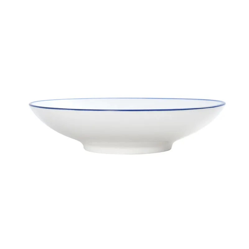 Mikasa 5256505 Bistro Bowl, 9" Dia., 32.11 oz., White/Blue Band, Porcelain, Coupe, Dishwasher Safe