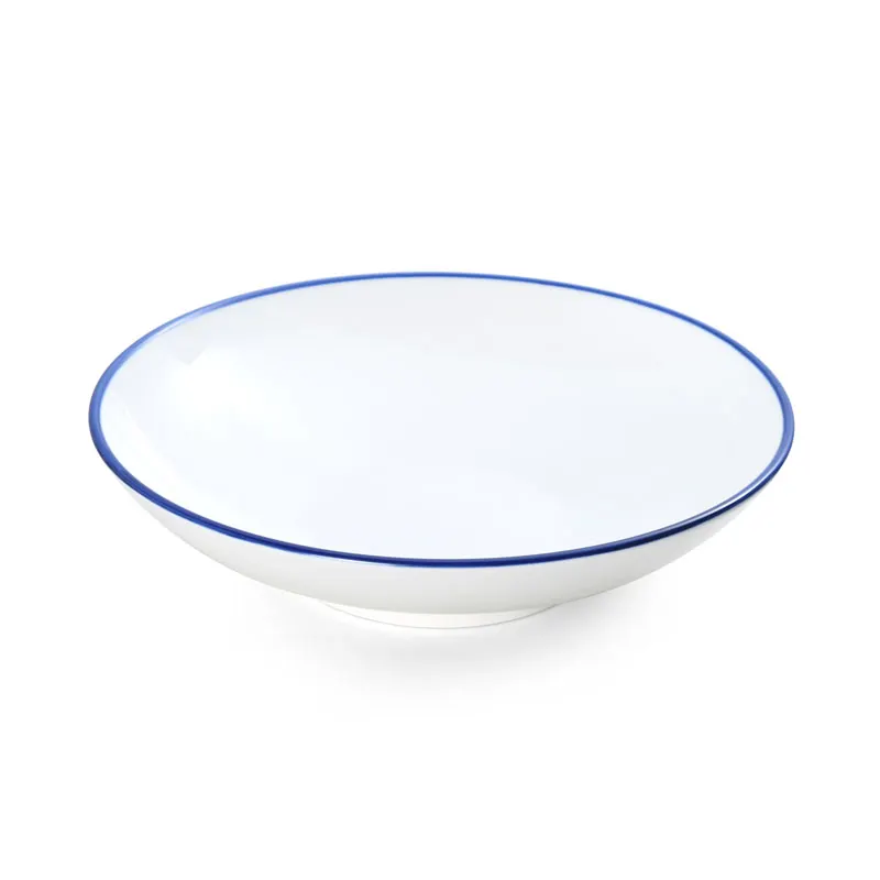 Mikasa 5256506 Bistro Bowl, 10" Diameter, 43.94 oz, White with Blue Band, Porcelain
