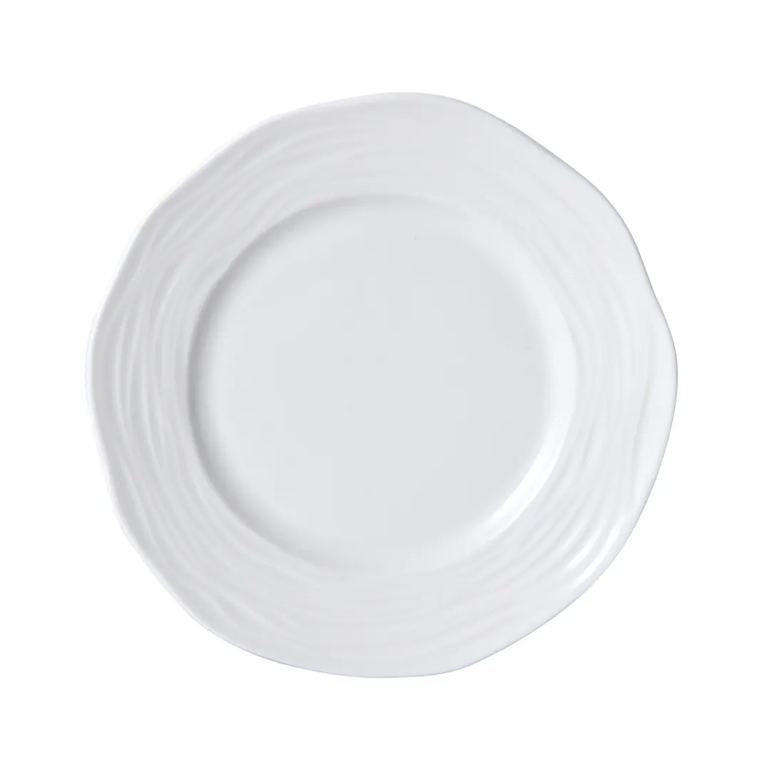Mikasa 5260081 Camilla Plate, 6.25" Dia., Round, Wide Rim, Vitrified Porcelain, Bright White