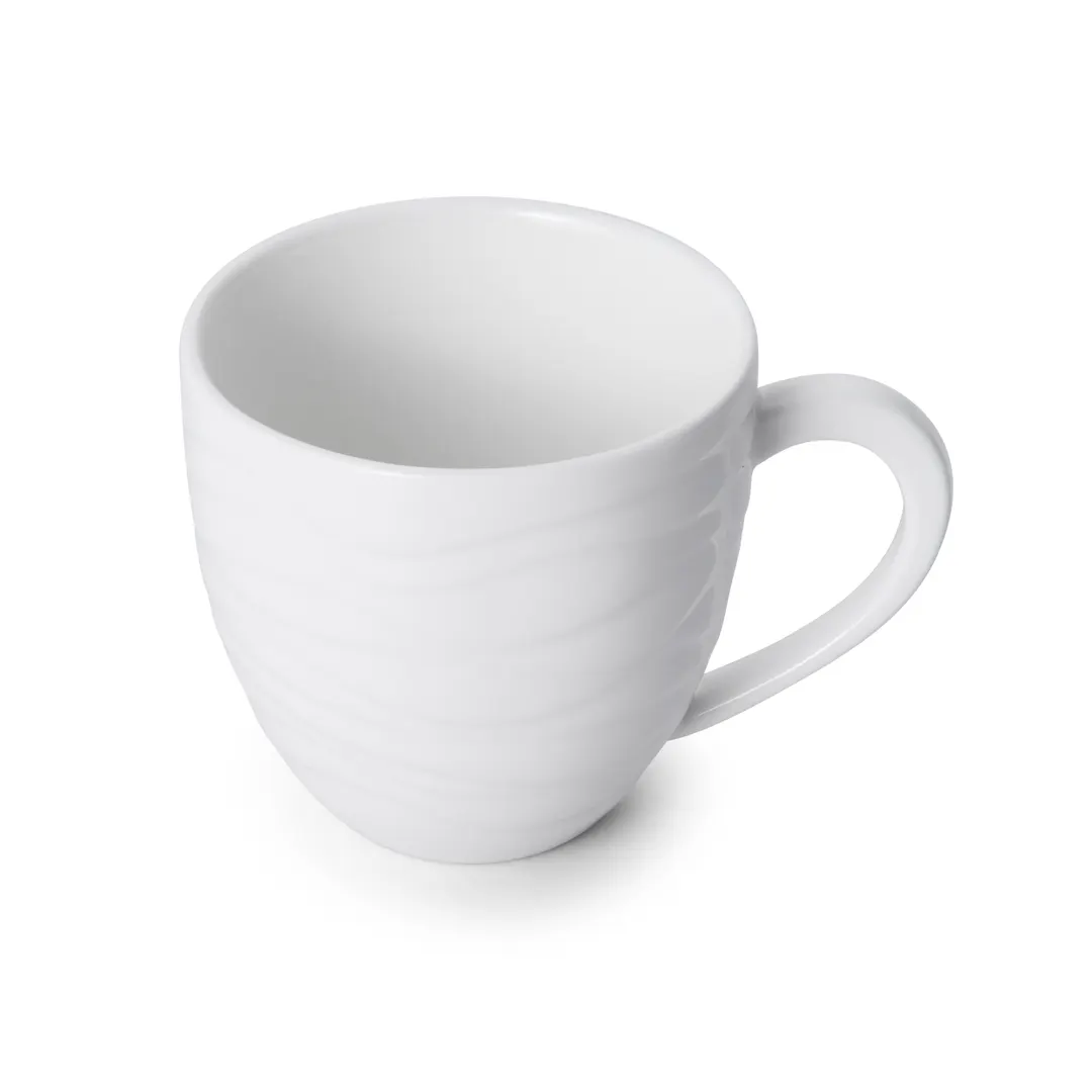 Mikasa 5260088 Camilla Cup, 7 oz, Embossed, Vitrified Porcelain, Bright White