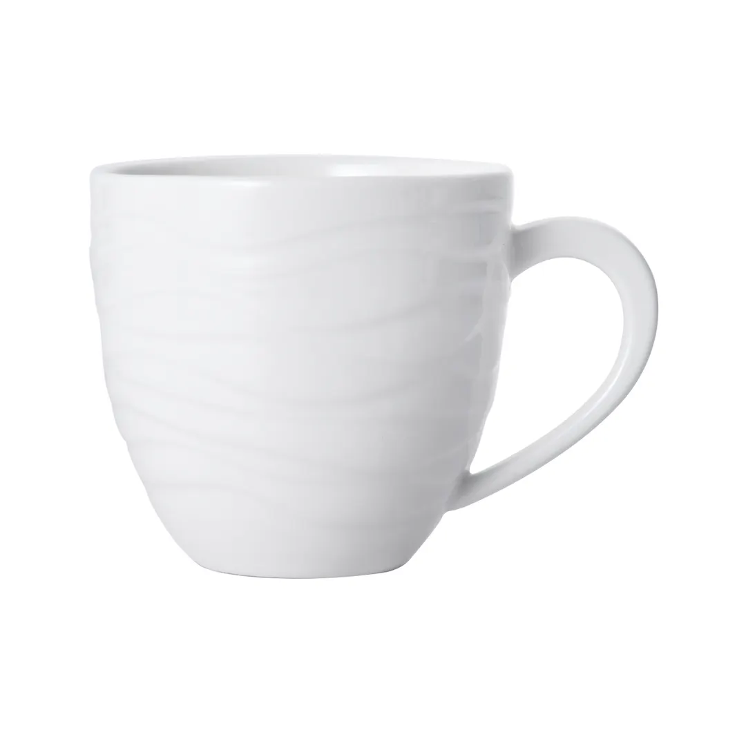 Mikasa 5260088 Camilla Cup, 7 oz, Embossed, Vitrified Porcelain, Bright White