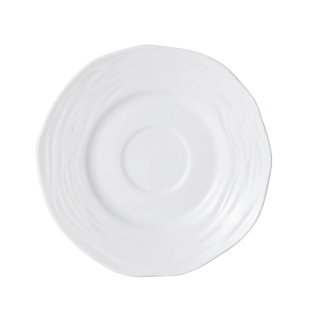 Mikasa 5260089 China Saucer, 5.5" Diameter, Round, Wide Rim, Vitrified Porcelain, Bright White