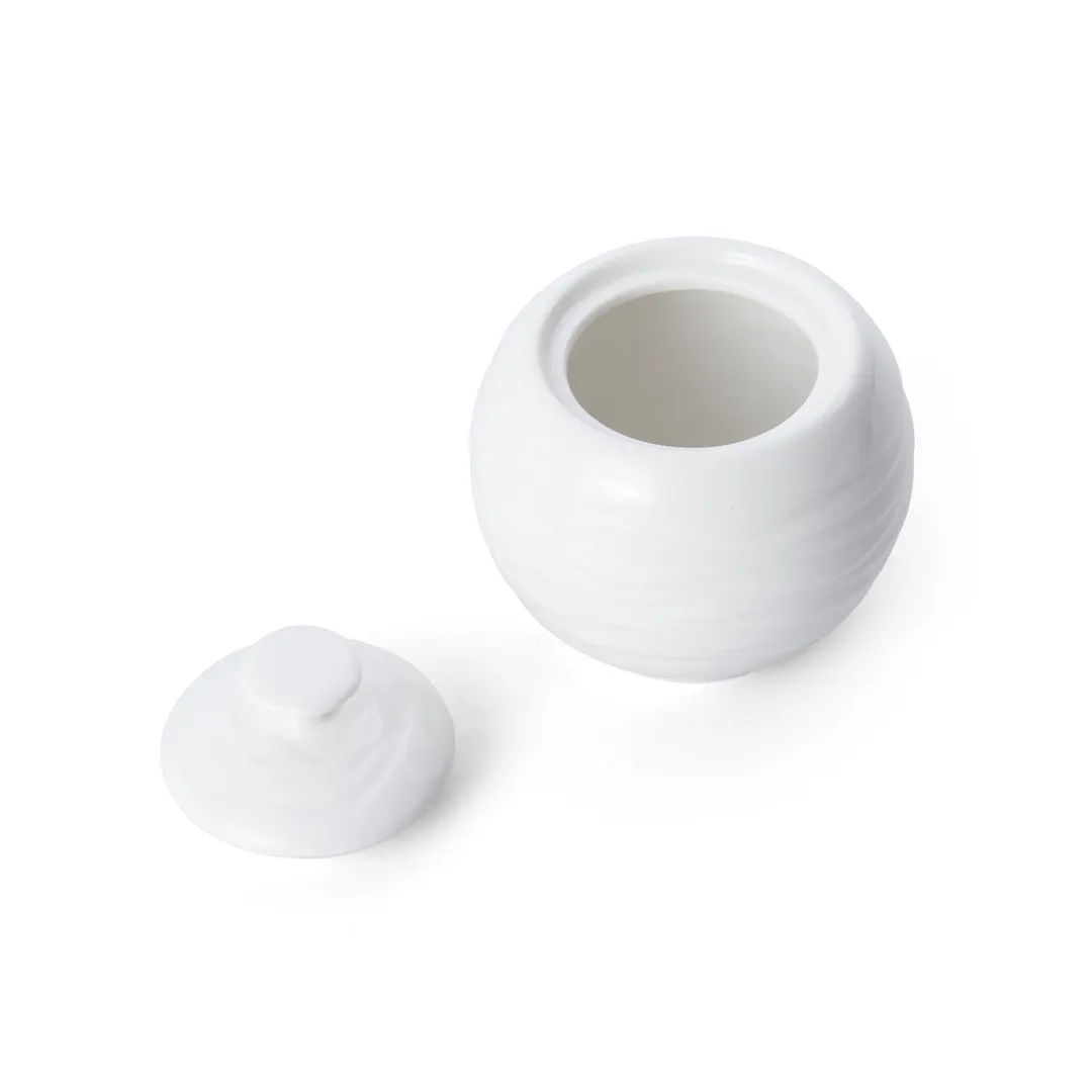 Mikasa 5260091 Camilla Sugar Bowl, 10 oz, 3-1/2" dia., Round, Porcelain, Bright White, With Lid