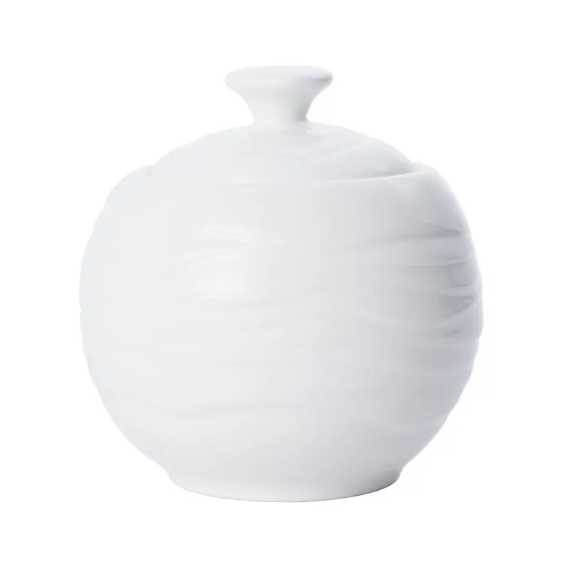 Mikasa 5260091 Camilla Sugar Bowl, 10 oz, 3-1/2" dia., Round, Porcelain, Bright White, With Lid