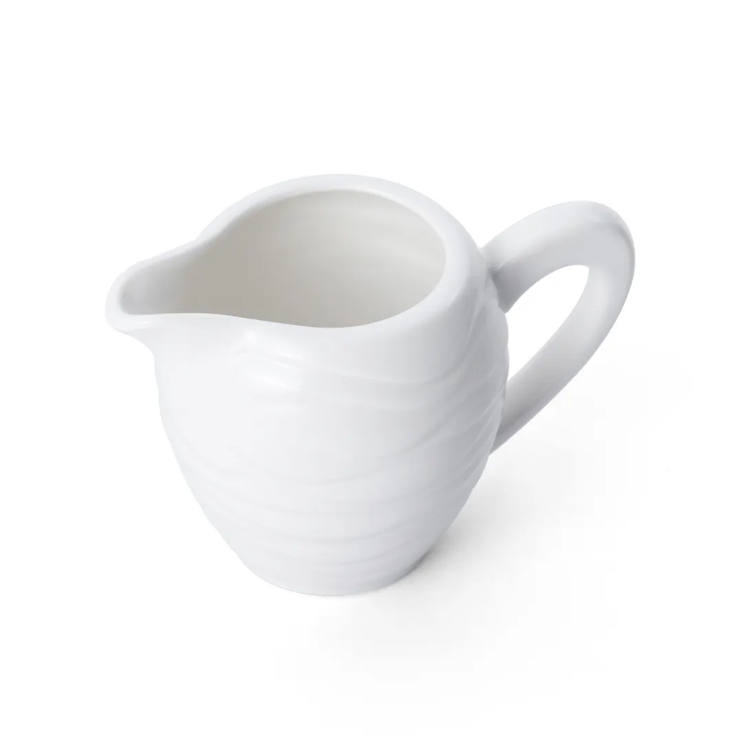 Mikasa 5260092 Creamer Pitcher, 7 oz, 4-3/4" x 2-15/16" x 3-1/8"H, Vitrified Porcelain, Bright White