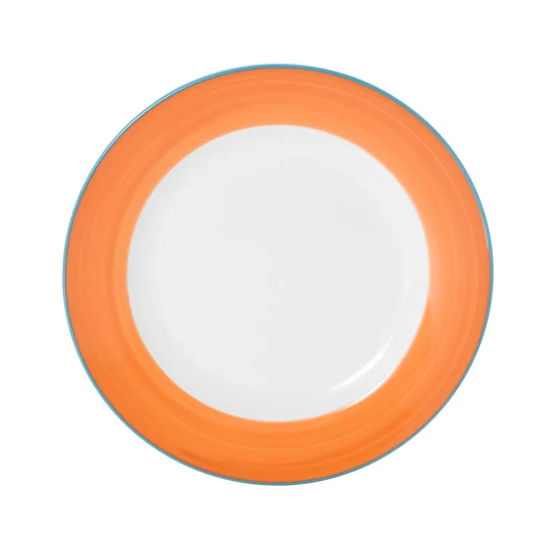 Mikasa 5260101 China Plate, 7" Round, Orange, Ceramic Porcelain, Dishwasher, Microwave & Oven Safe