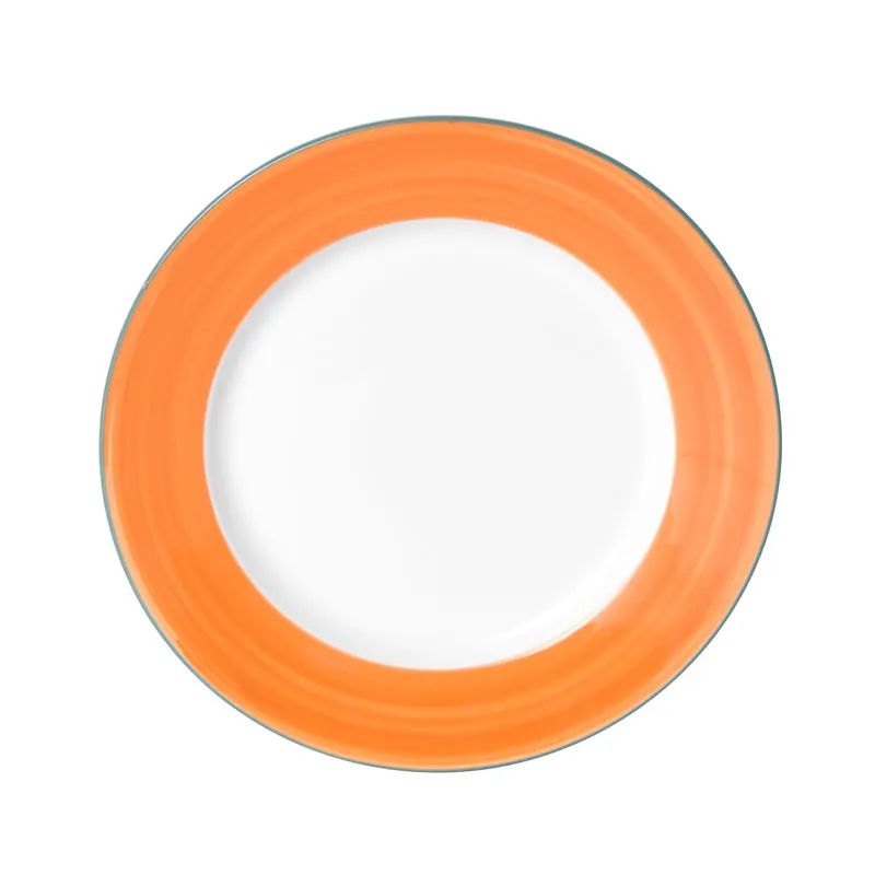 Mikasa 5260102 Sunday Brunch Plate, 8" Round, Orange, Ceramic Porcelain, Dishwasher Safe