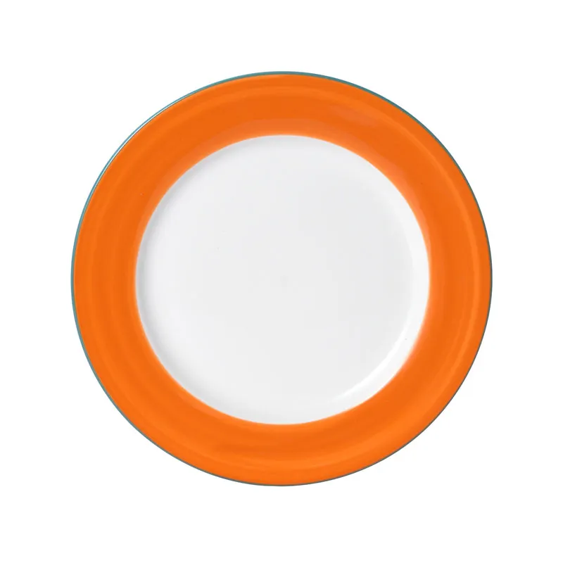 Mikasa 5260104 Sunday Brunch China Plate, 10" Round, Orange, Ceramic Porcelain