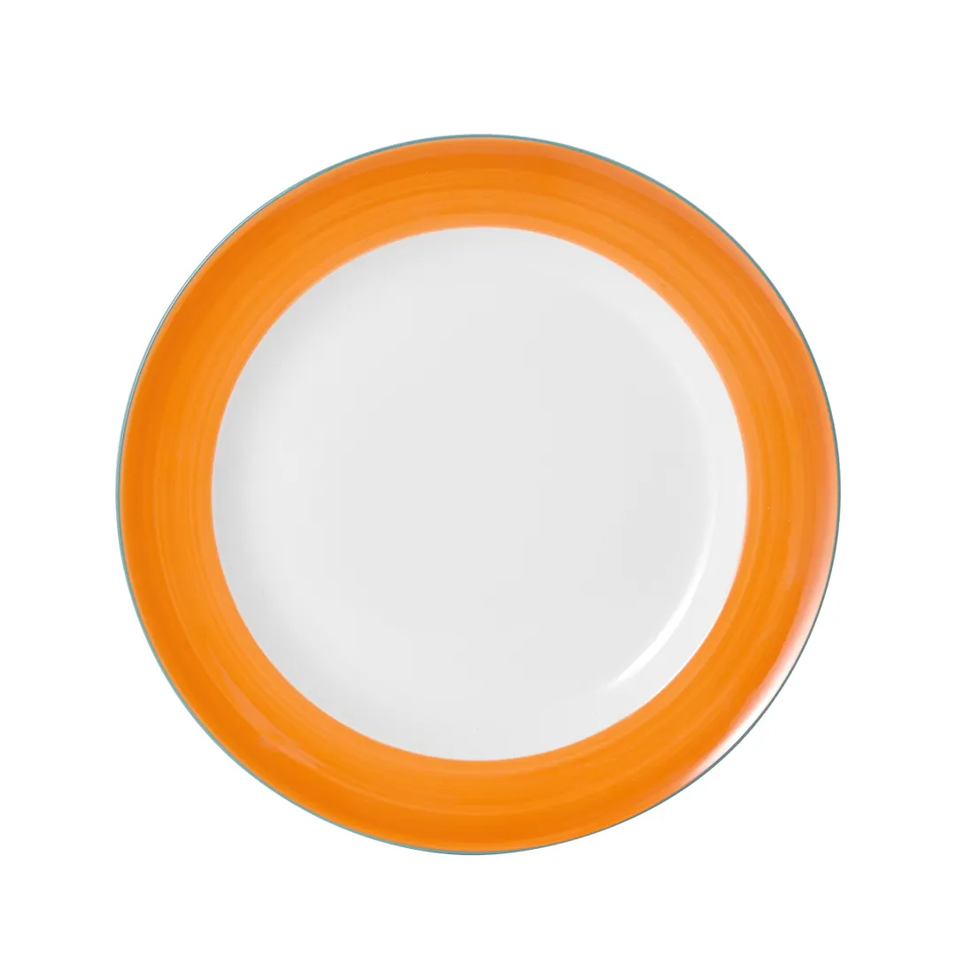 Mikasa 5260106 Plate, 12" Round, Orange, Ceramic Porcelain - Dishwasher, Microwave & Oven Safe