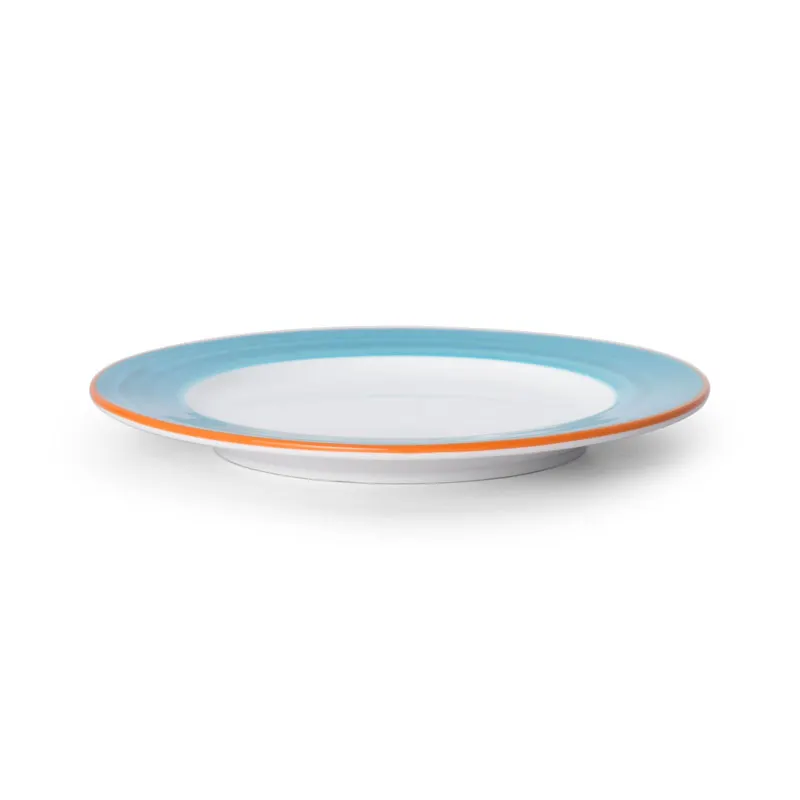 Mikasa 5260107 China Plate, 7" Round, Turquoise, Ceramic Porcelain, Dishwasher Safe