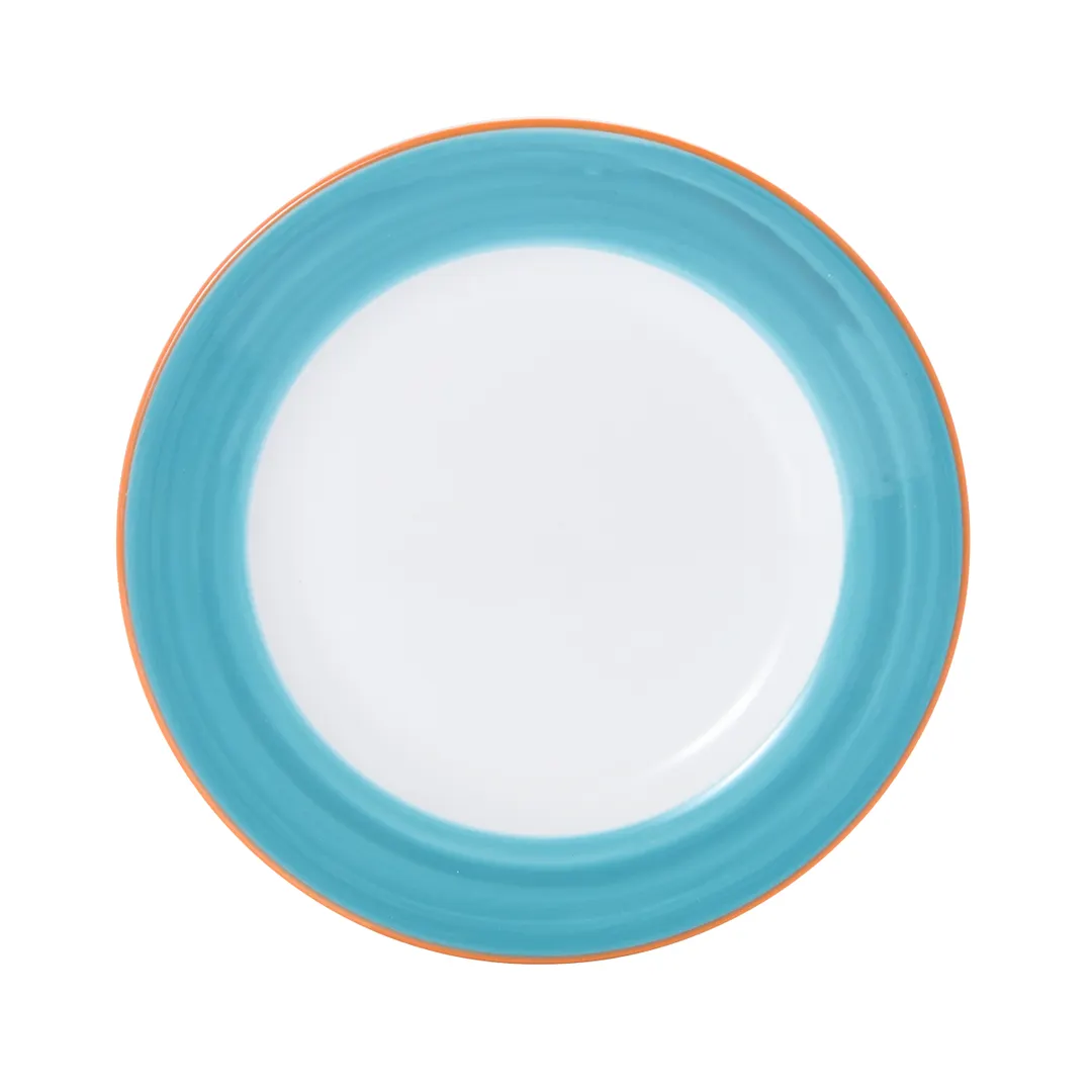 Mikasa 5260107 China Plate, 7" Round, Turquoise, Ceramic Porcelain, Dishwasher Safe