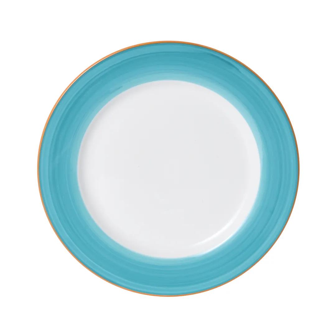 Mikasa 5260110 Plate, 10" Round Turquoise Ceramic Porcelain – Dishwasher Microwave Oven Safe