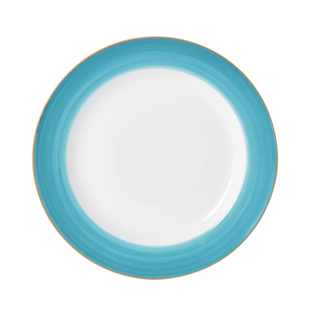 Mikasa 5260112 Sunday Brunch Plate, 12" Round, Turquoise, Ceramic Porcelain, Dishwasher Safe