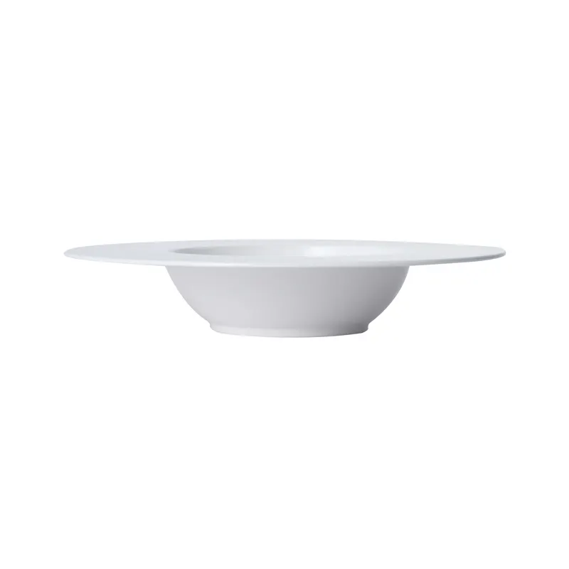 Mikasa 5260241 Onda Bowl, 10 oz, 9.75" Dia., Round, Deep, Wide Rim, Fluted, Soft White Porcelain