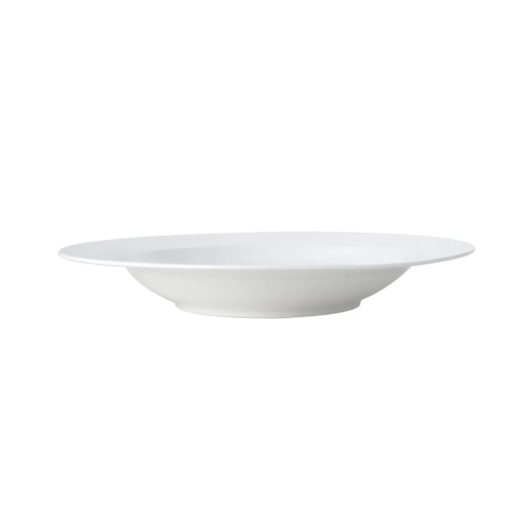 Mikasa 5260250 Onda Soup Bowl, 10 oz, 10" dia., Round, Wide Rim, Fluted, Porcelain, Soft White
