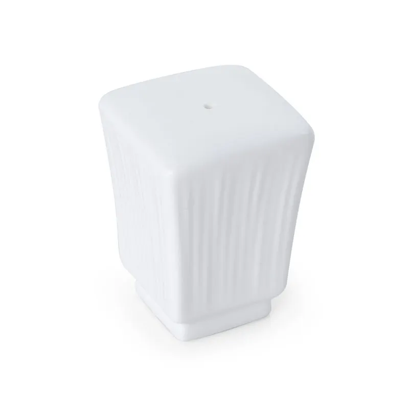 Mikasa 5260251 Onda Salt Shaker, 1 3/4" x 1 3/4" x 2 3/10"H, Vitrified Porcelain, Soft White