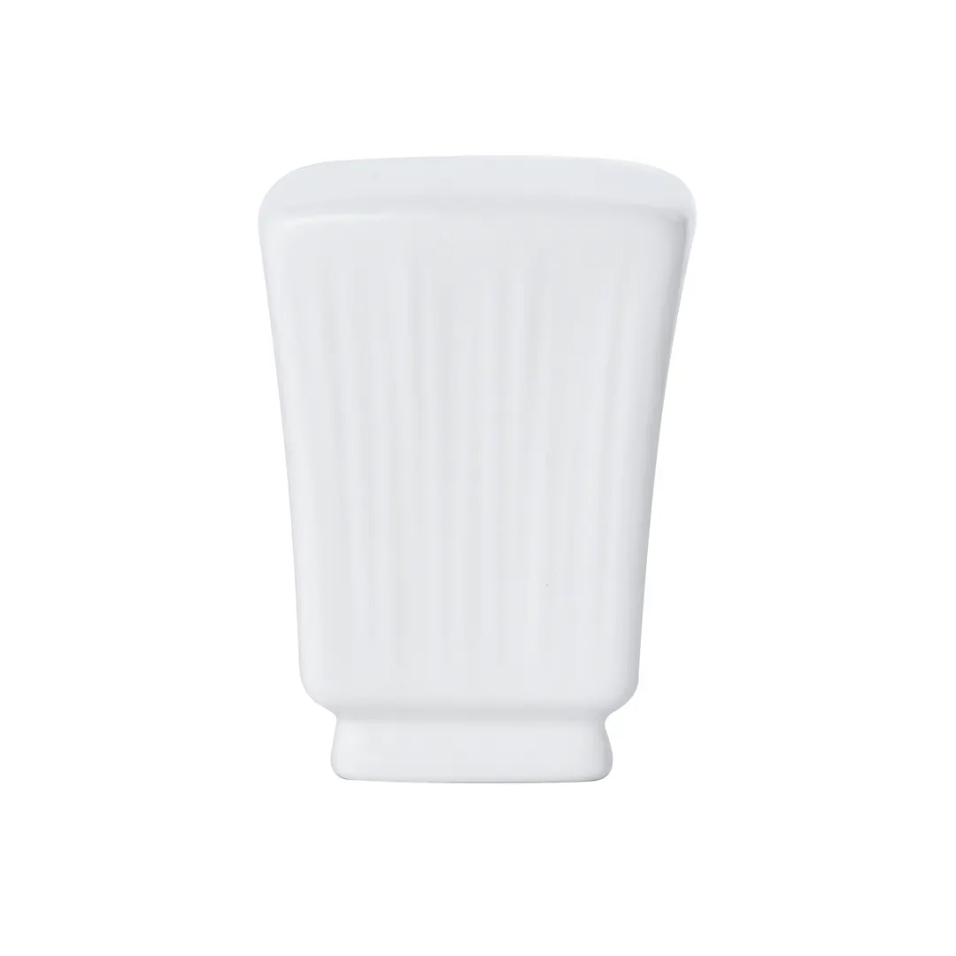 Mikasa 5260251 Onda Salt Shaker, 1 3/4" x 1 3/4" x 2 3/10"H, Vitrified Porcelain, Soft White