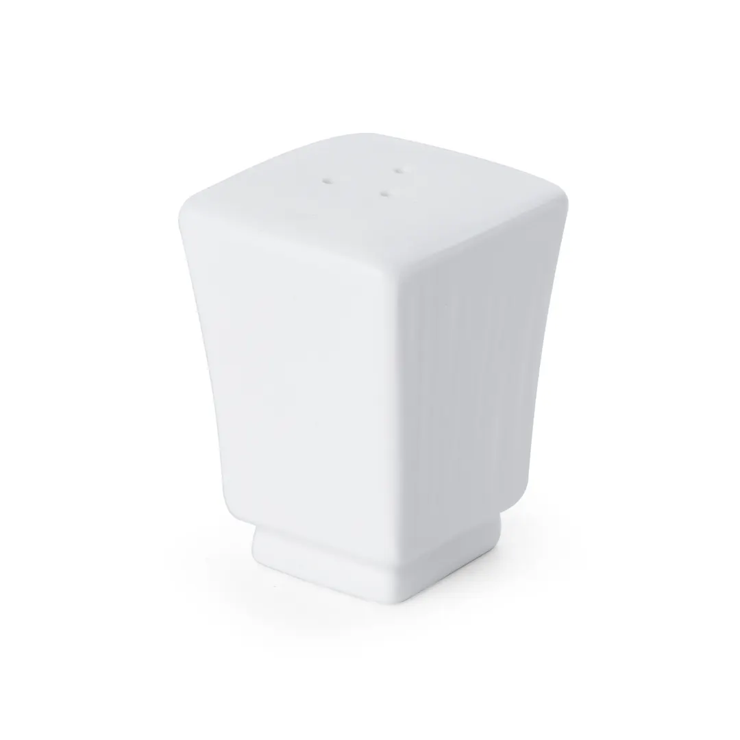 Mikasa 5260252 Onda Pepper Shaker, 1-3/4" x 1-3/4" x 2-3/10"H, Square, Fluted, Soft White Porcelain