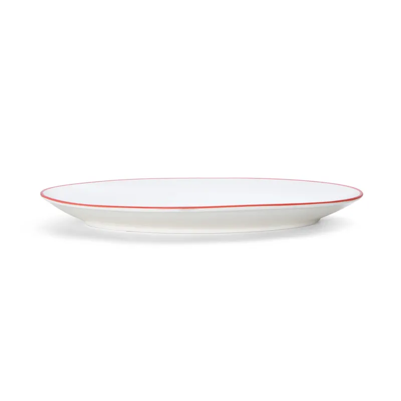 Mikasa 5260297 Bistro Entree Plate, Oval, 13-3/4"L x 8-7/8"W, Red Porcelain, Dishwasher Safe