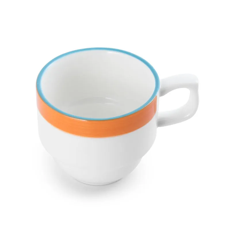 Mikasa 5260342 Sunday Brunch China Mug, 8.5oz Orange Ceramic Porcelain, Dishwasher & Microwave Safe