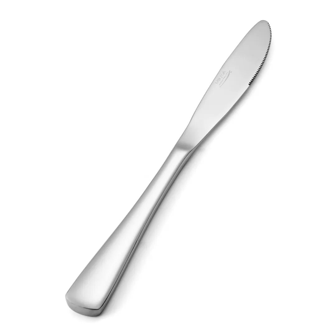 Mikasa 5262523 Dinner Knife, 9-1/2"L, Heavy Weight, Solid Handle, Stainless Steel, Blair - Dozen