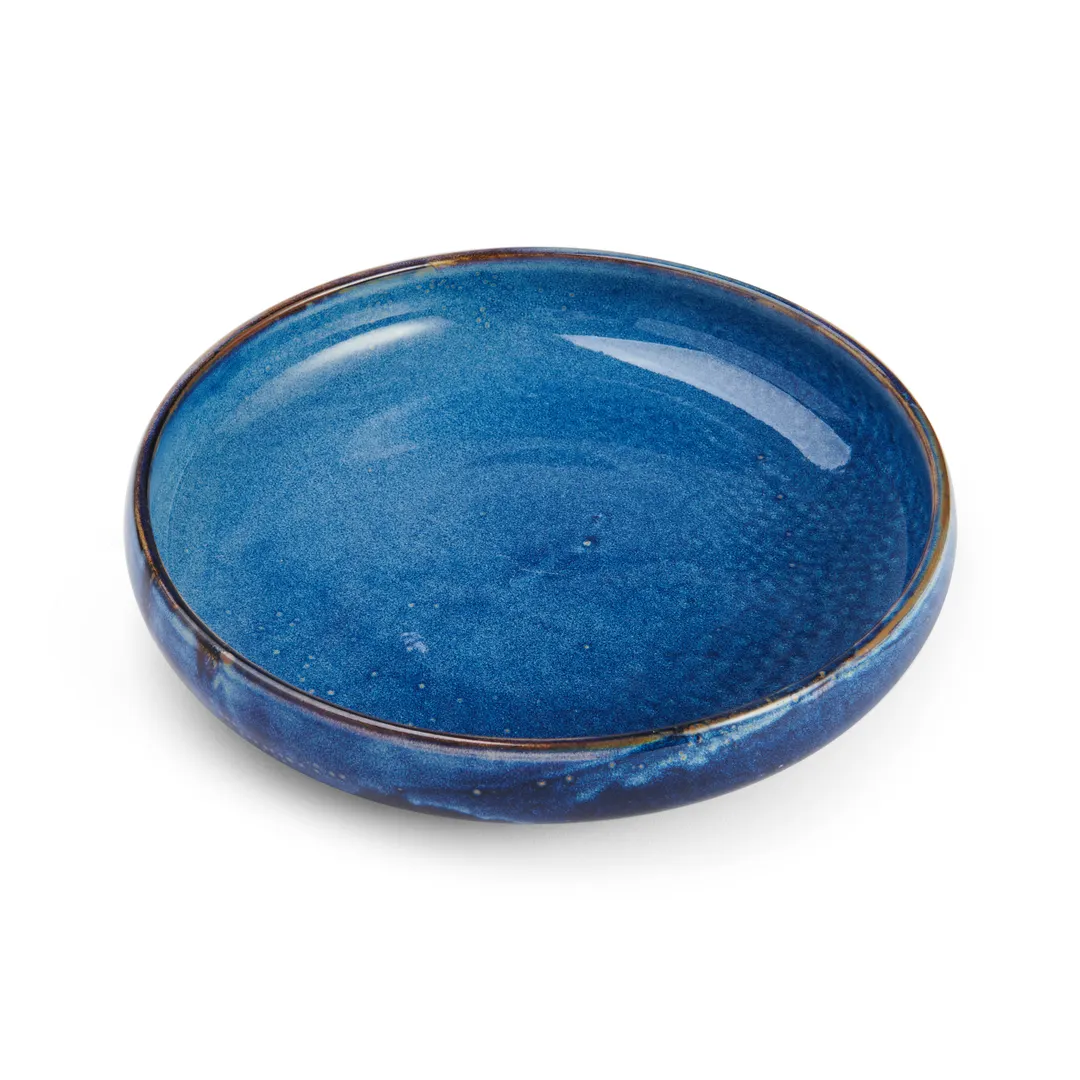 Mikasa 5266839 Starlit Plate, 11" Dia., Round, Coupe Rim, Vitrified Porcelain, Blue