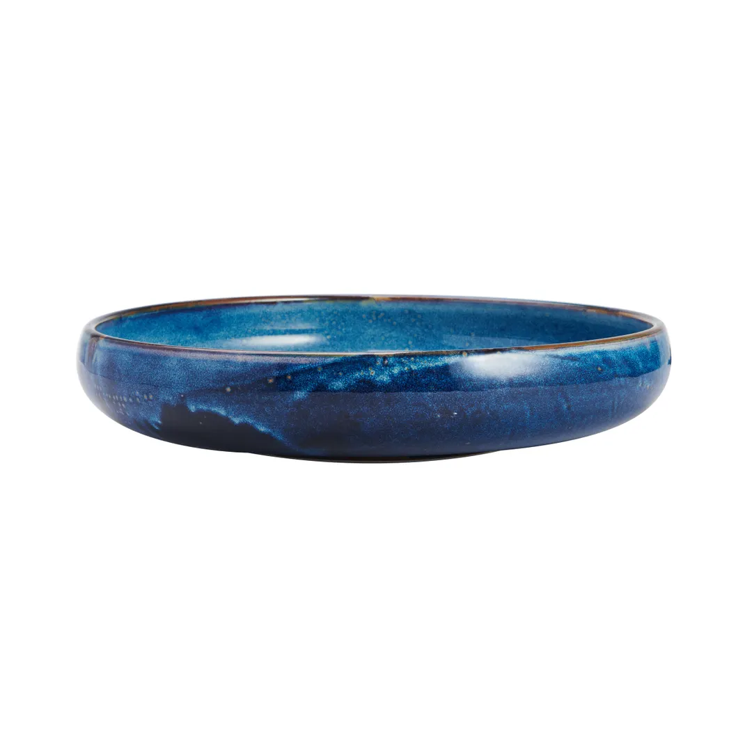 Mikasa 5266839 Starlit Plate, 11" Dia., Round, Coupe Rim, Vitrified Porcelain, Blue