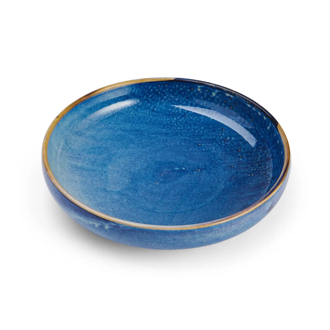 Mikasa 5266840 Starlit Plate, 13" Dia., Round, Coupe Rim, Vitrified Porcelain, Blue
