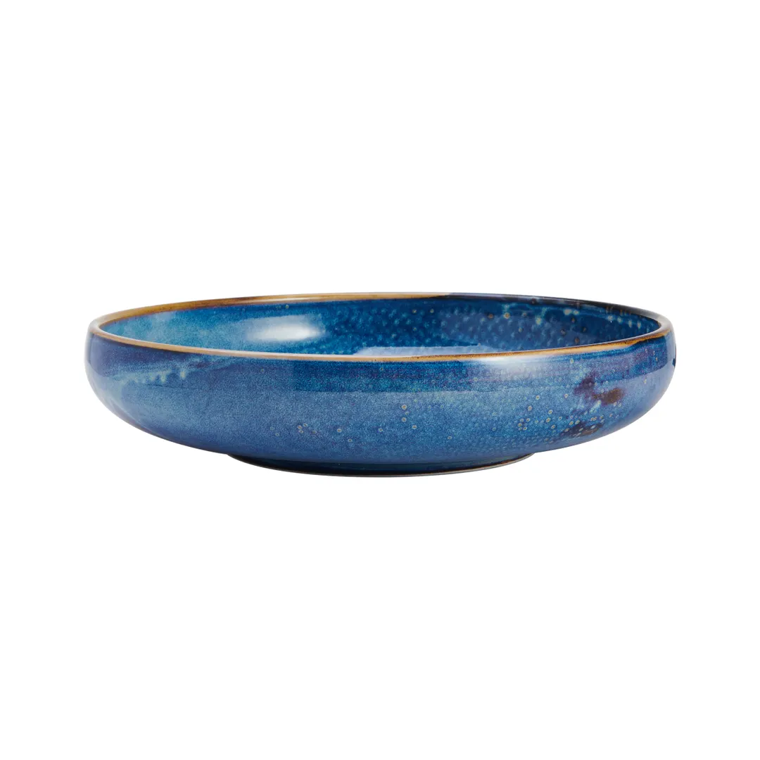 Mikasa 5266840 Starlit Plate, 13" Dia., Round, Coupe Rim, Vitrified Porcelain, Blue
