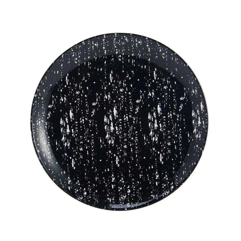 Mikasa 5266913 China Plate, 9-1/2" Dia., Round, Coupe Rim, Vitrified Porcelain, Pitch Black