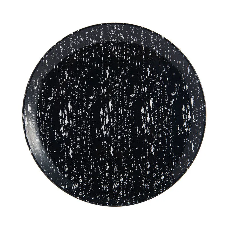 Mikasa 5266922 China Plate, 10.4" Dia., Round, Coupe Rim, Vitrified Porcelain, Pitch Black