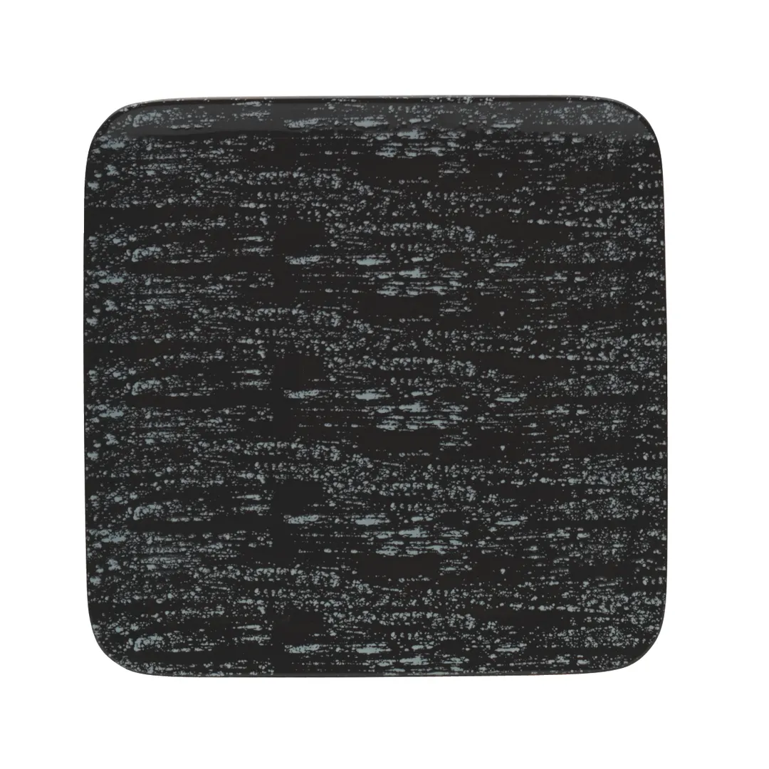 Mikasa 5266950 China Plate, 9.4" Square, Coupe Rim, Vitrified Porcelain, Pitch Black