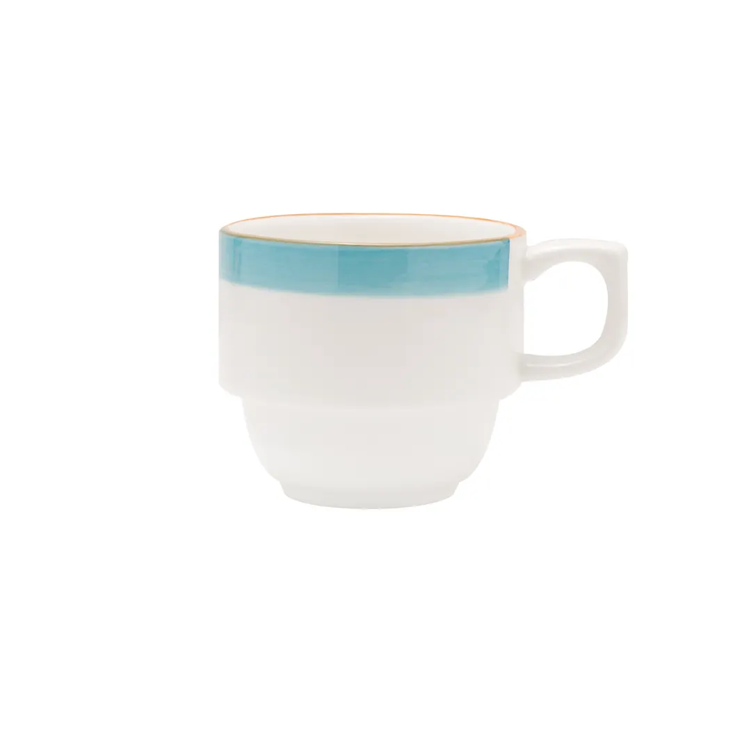Mikasa 5267095 Sunday Brunch China Mug, 8.5oz Turquoise Porcelain, Dishwasher & Microwave Safe