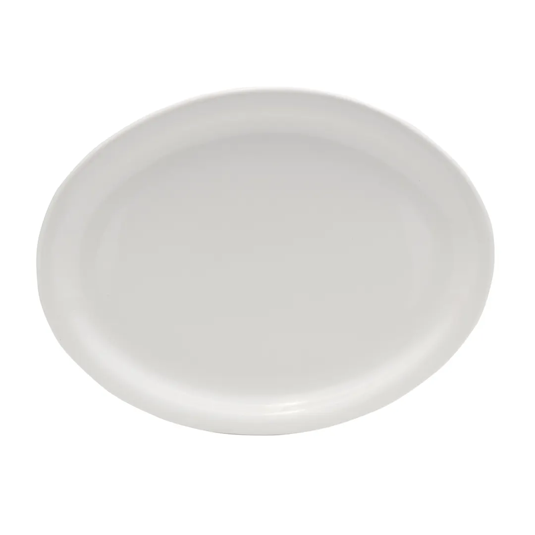 Towle Hospitality 5273015 Oval China Plate, 13.25" Diameter, Dishwasher Microwave Oven Safe