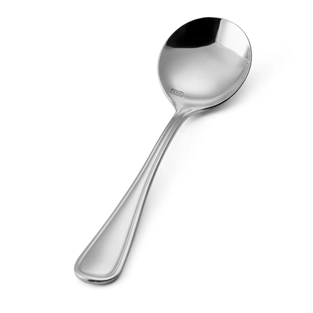 Mikasa 5273081 Bouillon Spoon, 6" Stainless Steel, Dishwasher Safe, Mikasa Rim - Dozen