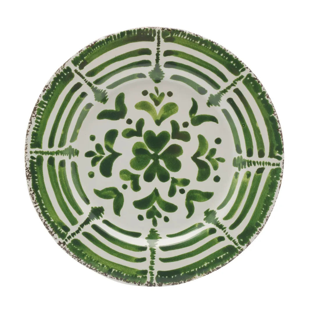Mikasa 5275005 Merenda Flrl China Plate, 11" Wide Rim, Round, Green, Dishwasher Safe