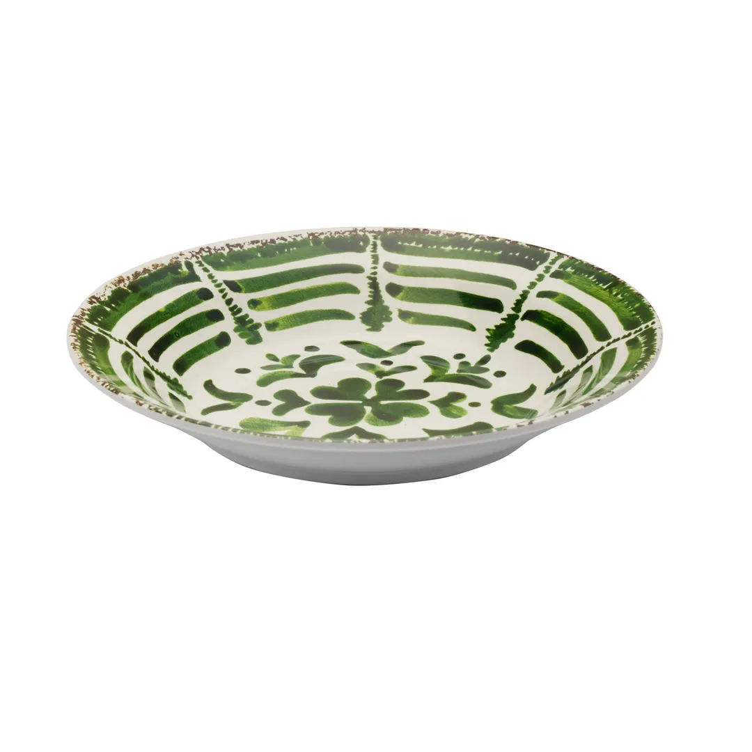 Mikasa 5275008 Merenda Flrl China Plate, 9" Round, Green, Dishwasher, Microwave & Oven Safe
