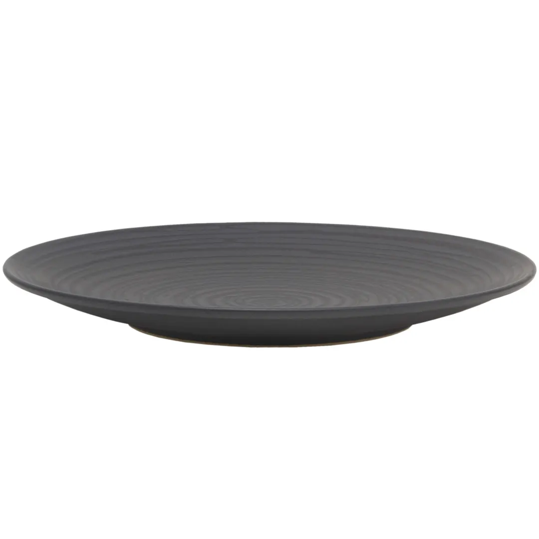 Mikasa 5275375 Obsidian China Plate, 10-3/5" Dia., Coupe Rim, Round, Black