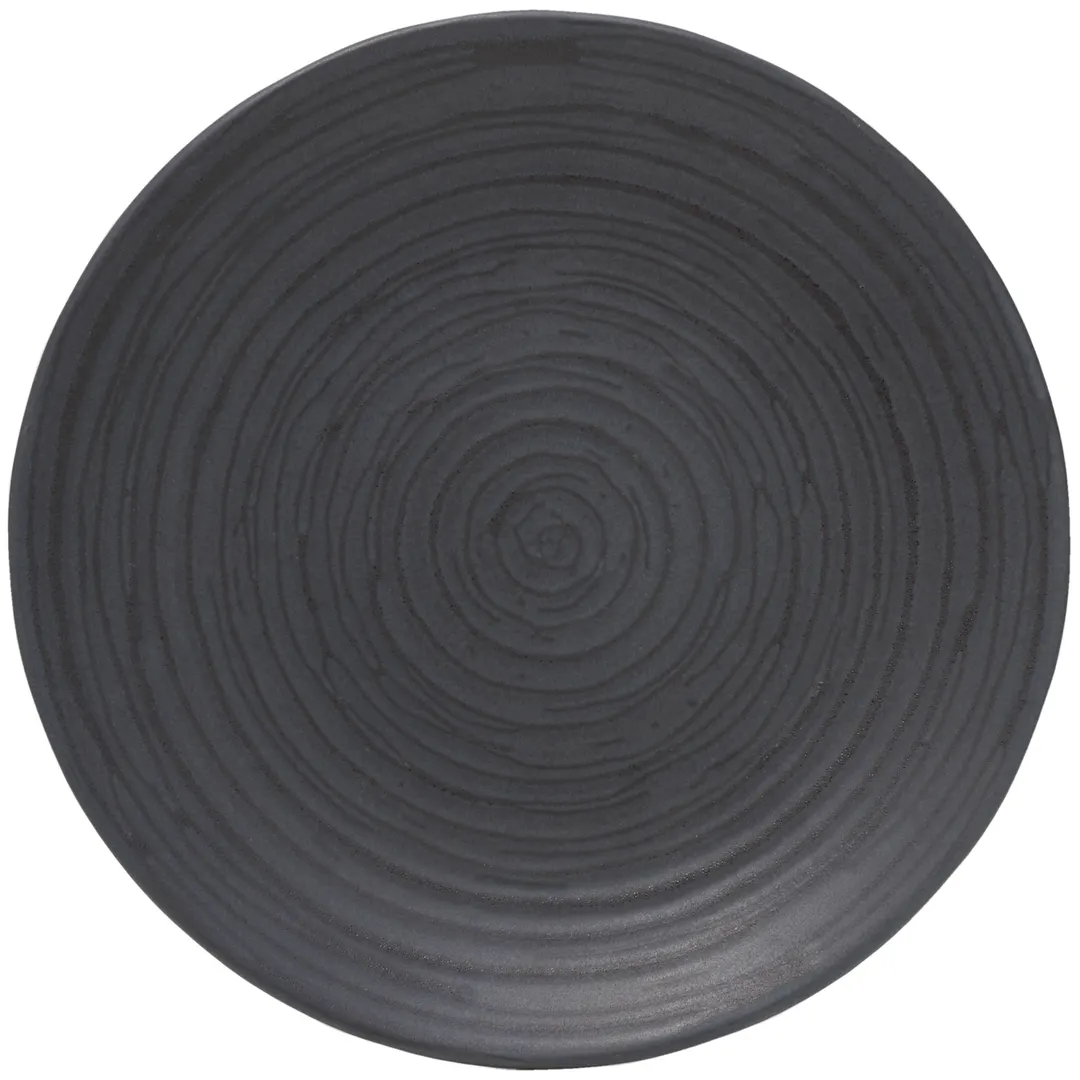 Mikasa 5275377 Obsidian China Plate - 8" Diameter, Round Shape, Black, Porcelain Dinnerware