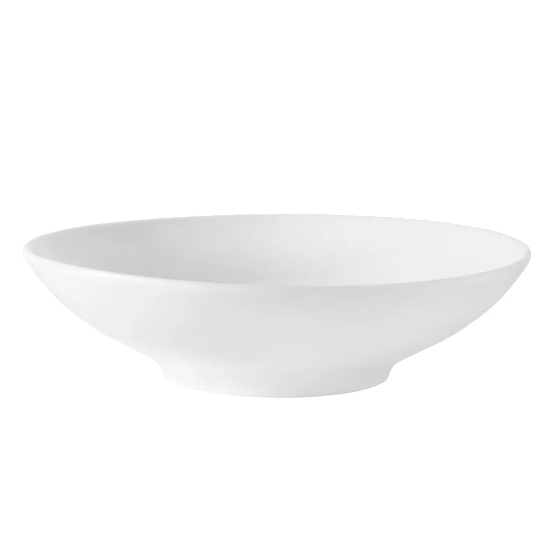 Mikasa 5292186 Bistro Blanc Bowl, 6.5" dia., Rimless, Round, Vitrified Porcelain, White
