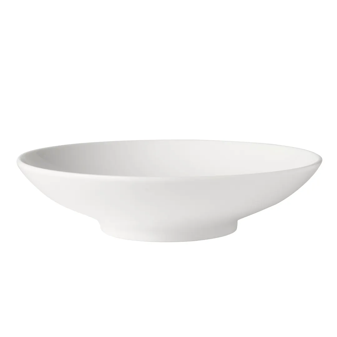 Mikasa 5292237 Bistro Blanc Bowl, 9-1/2" dia., Rimless, Round, Vitrified Porcelain, White