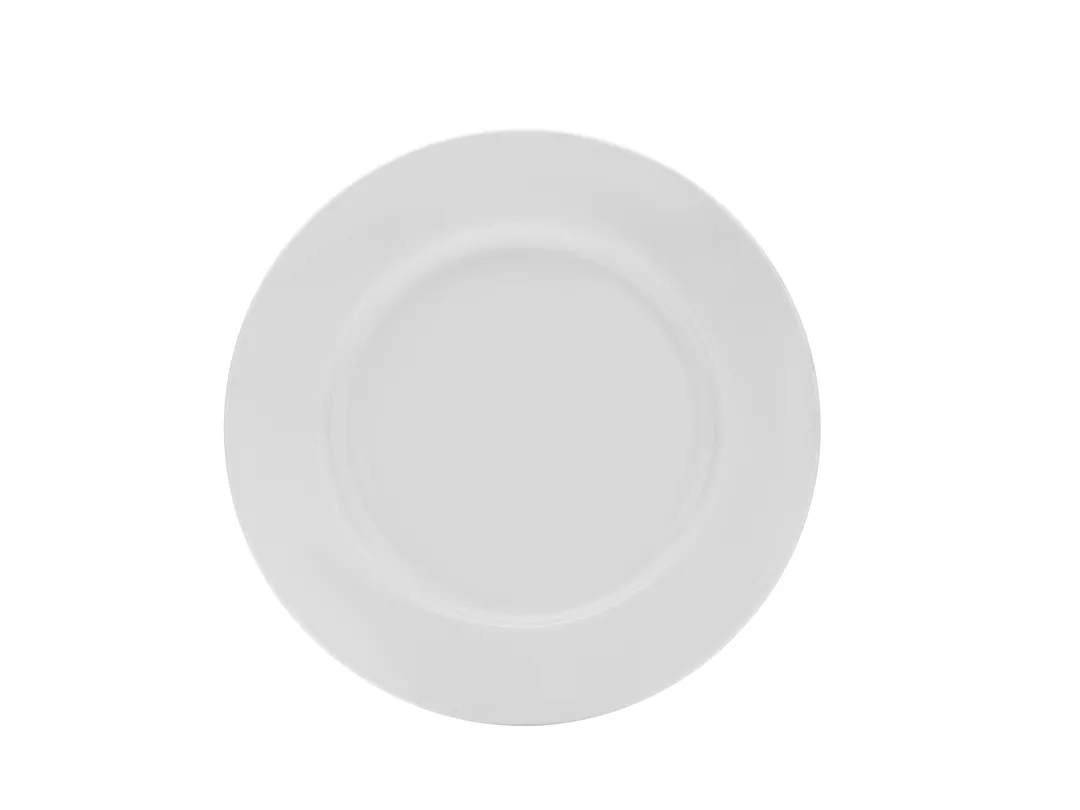 Mikasa 5292240 Bistro Blanc China Plate, 9" Round, Vitrified Porcelain, White