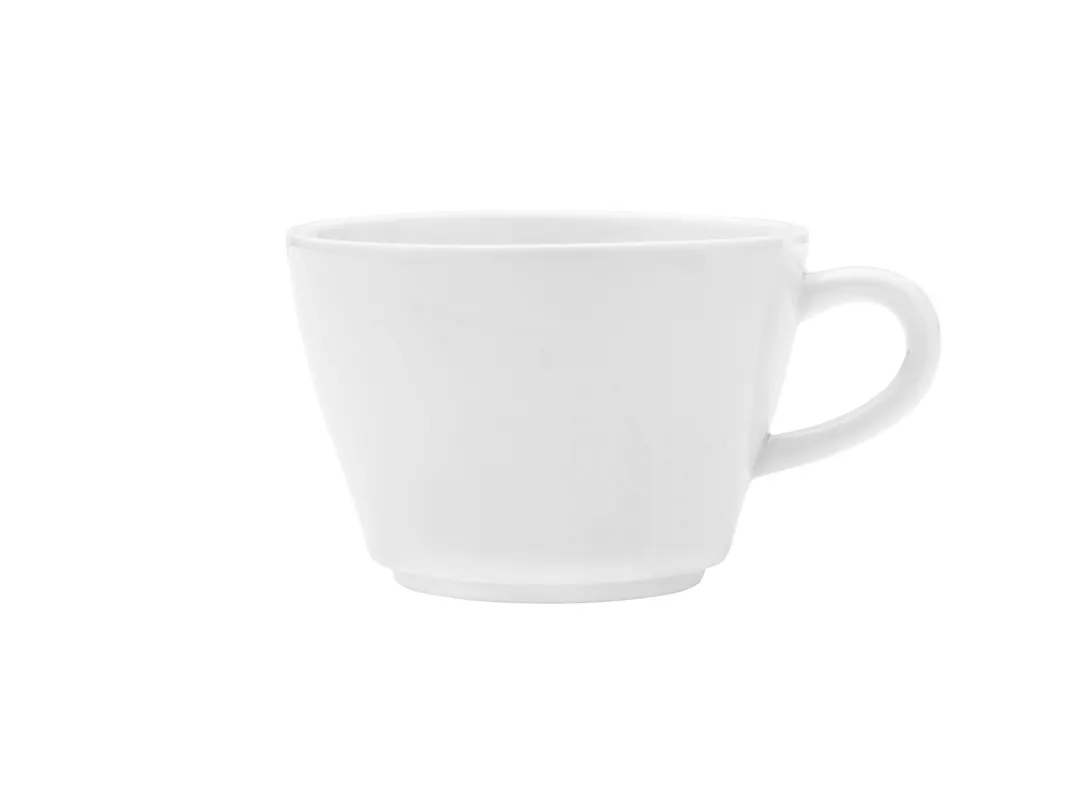 Mikasa 5292268 Bistro Blanc Coffee Cup, 8.5 oz., Vitrified Porcelain, Dishwasher Safe