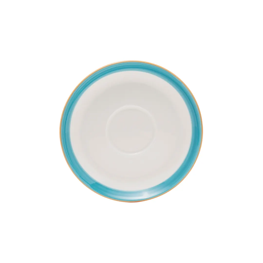 Mikasa 5301767 China Saucer, 6" dia., Round, Vitrified Porcelain, Turquoise