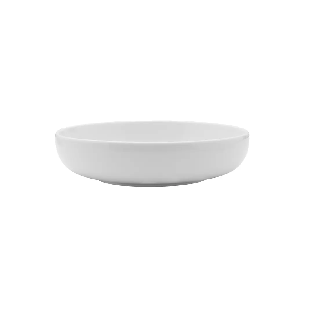 Mikasa 5302592 Isla Plate, 8.3" Wide Deep Round Porcelain Dinnerware, White, Dishwasher Safe