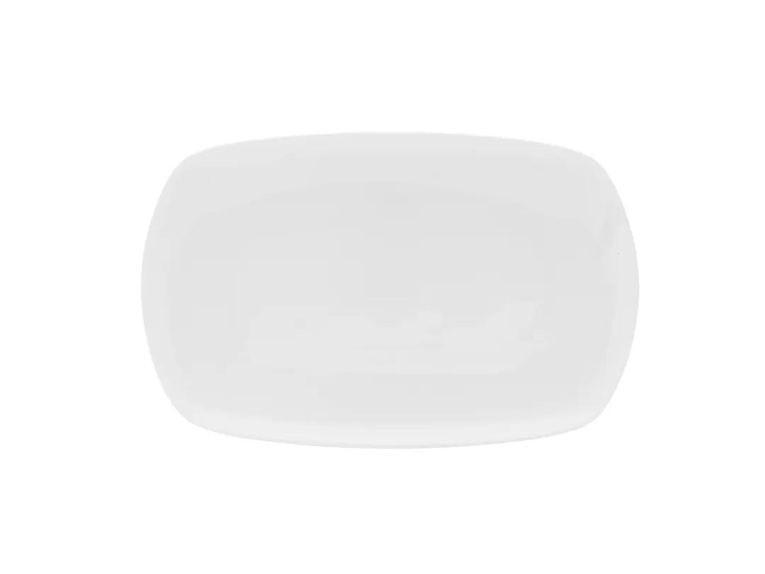 Mikasa 5304581 Lola Coupe Plate – 11" Wide, Bone Chine Porcelain, White, Rectangular Dishwasher Safe