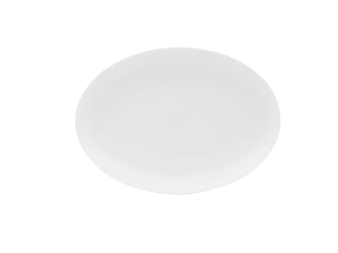 Mikasa 5304606 Lola Coupe Plate, 13" Oval China Plate, Bone Chine, White